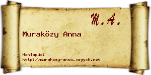 Muraközy Anna névjegykártya